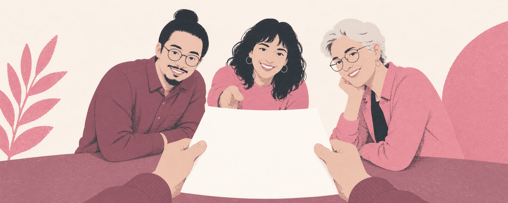 Researchers gathering to assess a scientific preprint